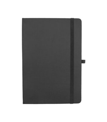 A5 Soft Dark Grey PU Notebook with 80 sheets, calendar till 2026, available in nine colors