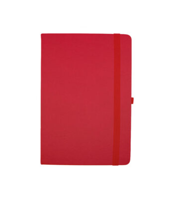 A5 Soft Red PU Notebook with 80 sheets, calendar till 2026, available in nine colors