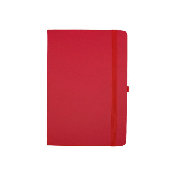 A5 Soft Red PU Notebook with 80 sheets, calendar till 2026, available in nine colors