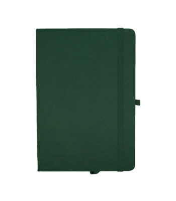 A5 Soft Dark Green PU Notebook with 80 sheets, calendar till 2026, available in nine colors