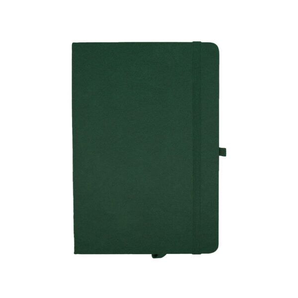 A5 Soft Dark Green PU Notebook with 80 sheets, calendar till 2026, available in nine colors