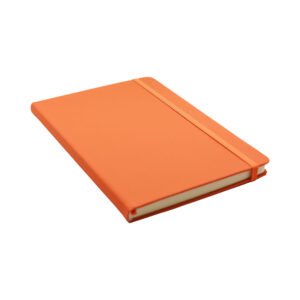 A5 Soft Orange PU Notebook with 80 sheets, calendar till 2026, available in nine colors