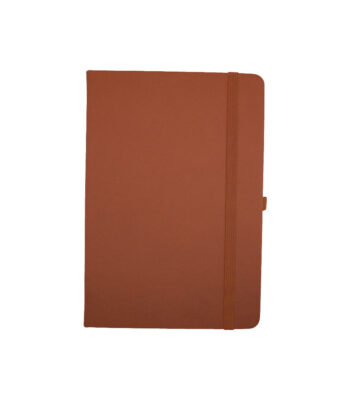 A5 Soft Brown PU Notebook with 80 sheets, calendar till 2026, available in nine colors