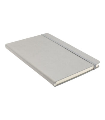 A5 Soft Light Grey PU Notebook with 80 sheets, calendar till 2026, available in nine colors