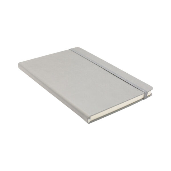 A5 Soft Light Grey PU Notebook with 80 sheets, calendar till 2026, available in nine colors