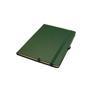 A5 Soft Dark Green PU Notebook with 80 sheets, calendar till 2026, available in nine colors