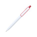 Zoku Plastic Pen with glossy white barrel and Orange colored clip and push-button