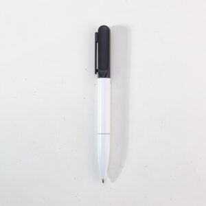 Premium Metal Pen White Black with Light Up Logo