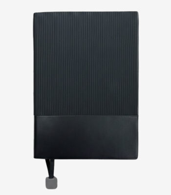 Black Flexible A5 soft cover PU notebook with ribbon bookmark