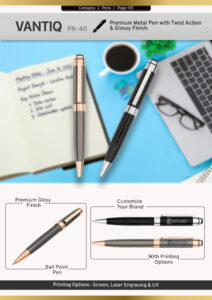 Exclusive Signature Edition glossy black metal pen with chrome accents for executive gifting and custom corporate branding.