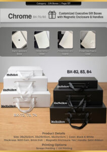 Premium Medium Black gift box with ribbon handle, EVA foam insert, cappa board, and protective sleeve for corporate gifting and luxury packaging