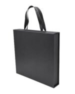 Premium Medium Black gift box with ribbon handle, EVA foam insert, cappa board, and protective sleeve for corporate gifting and luxury packaging