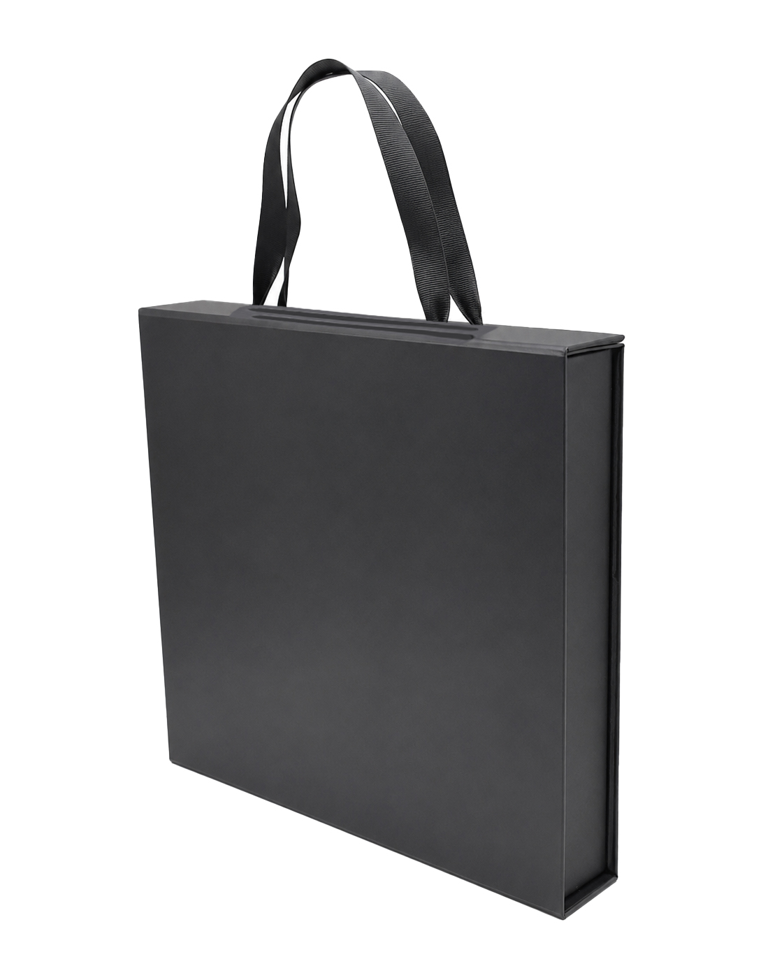 Premium Medium Black gift box with ribbon handle, EVA foam insert, cappa board, and protective sleeve for corporate gifting and luxury packaging