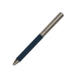 Executive Blue soft-touch metal pen with gunmetal finish and twist-action mechanism for corporate gifting and branding