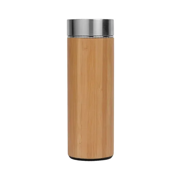 Bamboo and stainless steel insulated bottle